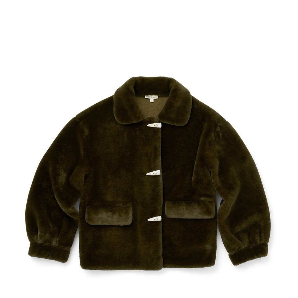 Saint Geraldine "Cobain" Faux Fur Jacket in Oregano